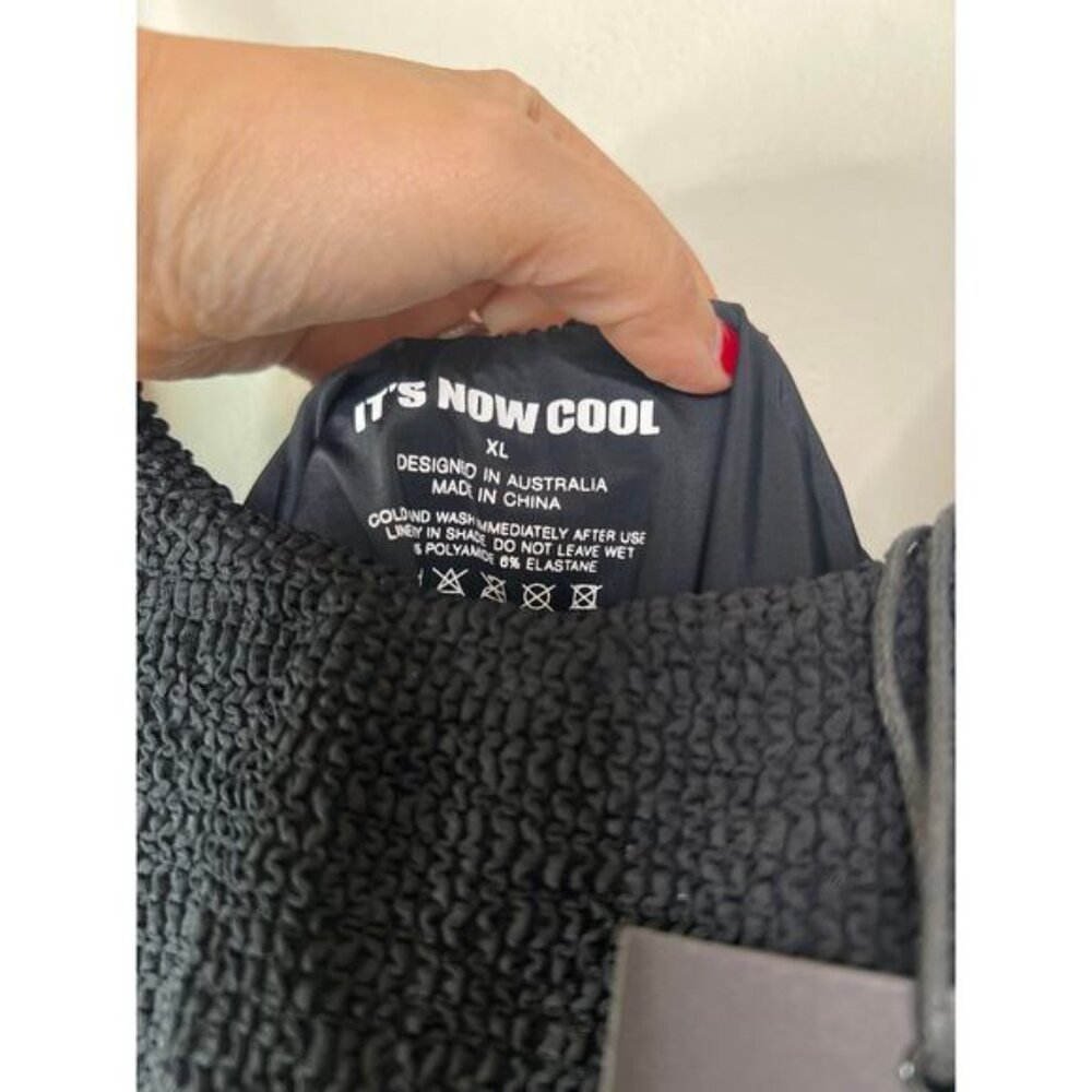 NWT It's Now Cool Backless One Piece Scoop Neck Low Crimped Swimsuit Black - Picture 6 of 10